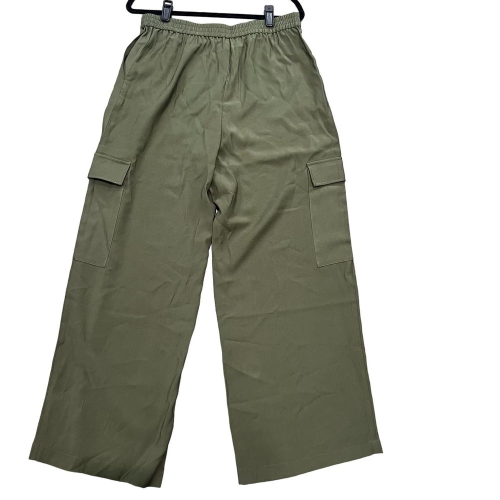 WAYF NWT Large Wide Leg High Rise Y2K Olive Green Cargo Pants - Picture 2 of 7